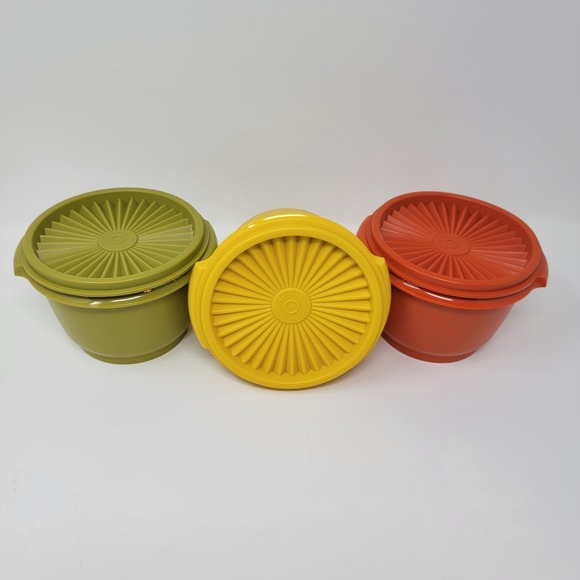Tupperware Other - NOS Lot of 3 Vintage Tupperware Servalier Bowls 886-23 Autumn Harvest